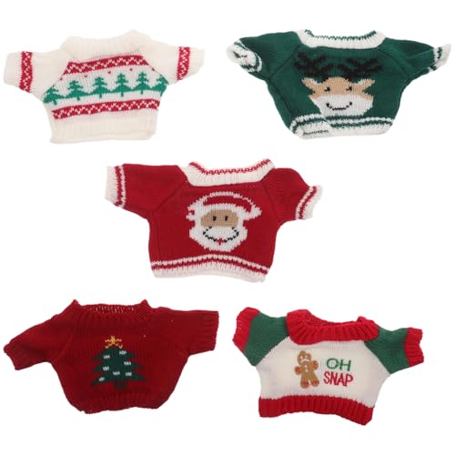 Gatuida 5-teiliges Weihnachts-Puppenkleidungs-Zubehör-Puppenpullover-Set Winter-Weihnachtspuppen-Outfits mit Baum und Weihnachtsmann-Print für die Dekoration Gatuida 5-teiliges Weihnachts-Puppenkleidungs-Zubehör-Puppenpullover-Set Winter-Weihnachtspuppen-Outfits mit Baum und Weihnachtsmann-Print für die Dekoration von Gatuida