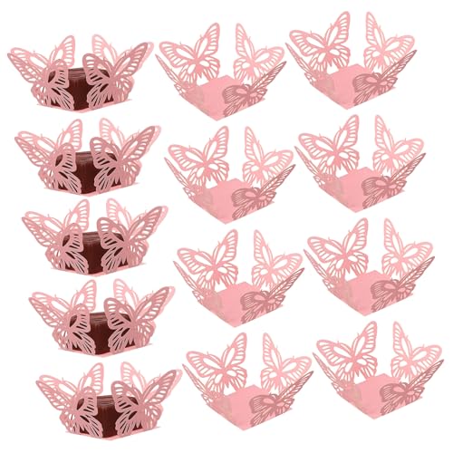 Gatuida 50 Stück Boxen Schmetterling Hochzeits Süßigkeiten Klein Pop Trüffel-wrapper Schokoladenverpackung Für Braut Trüffeleinlagen Schüttgut Hochzeitsfeier Gunst Schmelzen Party Papier von Gatuida