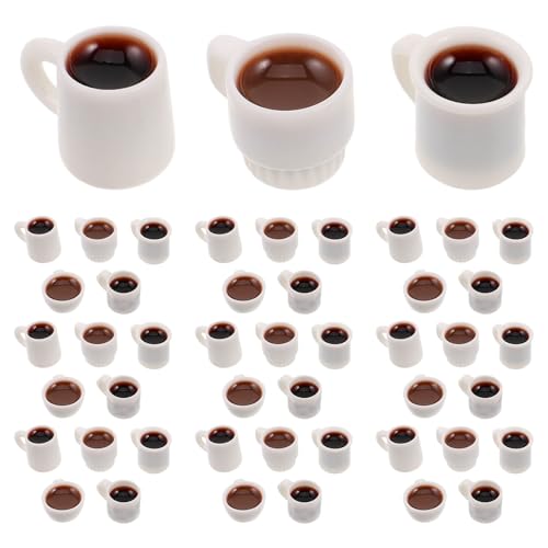 Gatuida 50 Stück Miniatur-Kaffeetassen: Puppenhaus-Dekor, Mini-Kaffeetasse aus Kunstharz, Ornament-Spielzeug, Maßstab 1:12, Küchenzubehör, Ohrring-Charms für Heimwerker von Gatuida