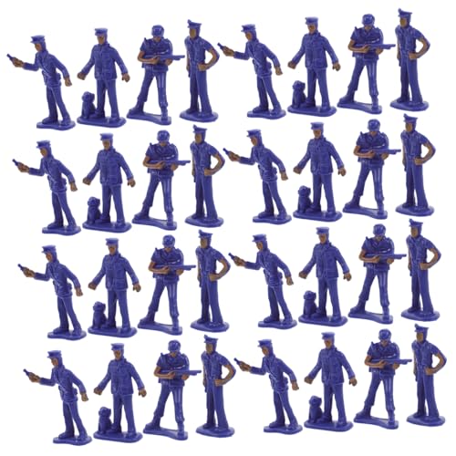 Gatuida 50 Stück Teiliges Miniatur Polizei Figuren Set aus Robustem Kunststoff Detailgetreue Polizeimodelle für Sandtisch Dekor Vielseitig Einsetzbar als Sammlerstück und Desktop von Gatuida
