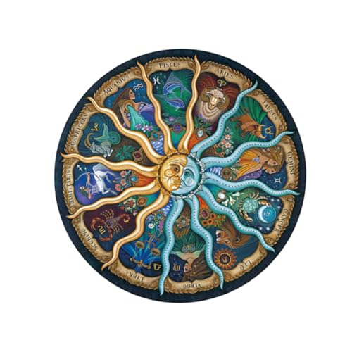 Gatuida 500 Stück Teiliges Rundes Papier Puzzle Motiv Farbenfrohes Edukatives Jigsaw Puzzle für Erwachsene und Präzise Geschnitten Langlebiges Material Familienspiel von Gatuida
