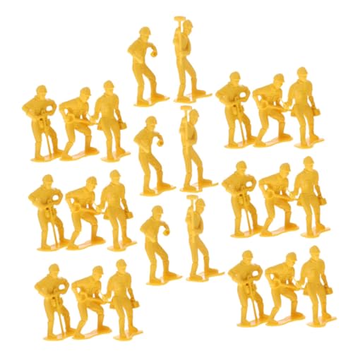 Gatuida 54 Stück Technische Puppenwerkzeugmodell Menschen Figur Spielzeugfiguren Für Kleinkinder Model Toy People Miniatur-menschenfigur Mini-actionfiguren Mini -bauspielzeug Gelb Plastik von Gatuida