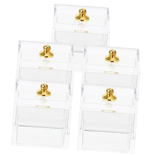 Gatuida 5Stücke Teiliges Aufbewahrungsboxen Transparente Deko Boxen für Puppenhauszubehör für Schlafzimmer Wohnzimmer Miniaturformat von Gatuida