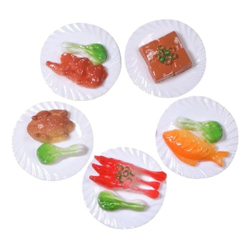 Gatuida 5Stücke Teiliges Künstliche Lebensmittelmodelle Chinesische Küche Deko Miniatur Requisiten für Fotografie und Heimdekoration Sicher und Realistisch von Gatuida