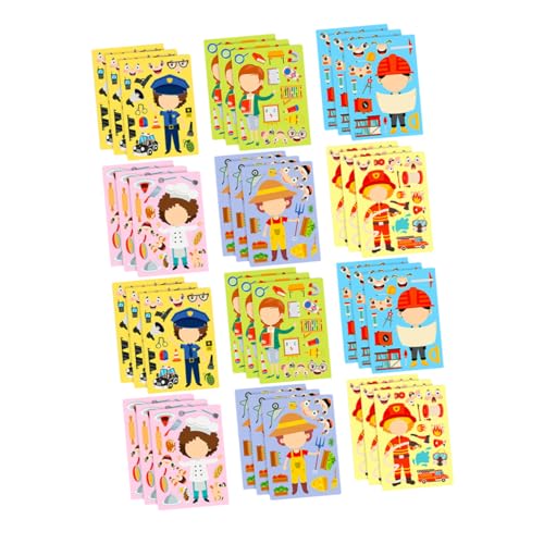 Gatuida 6 Sätze Teiliges DIY Berufspuzzle Sticker Set mit Bunten Berufsmotiven Interaktives Lernspiel für Fördert Problemlösung Feinmotorik und Kreatives Entdecken bei und Schulaktivitäten von Gatuida