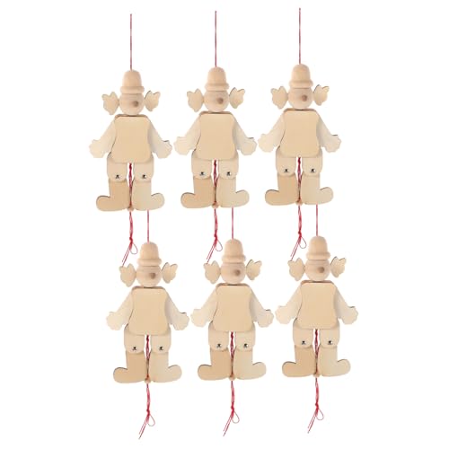 Gatuida 6 Stück Blanko-marionettenpuppen: Unfertige Clown-Marionette Aus Holz – Lustiges Zugschnur-puppenspielzeug Für Kinder Zum Selbermachen – Familientreffen Und Gatuida 6 Stück Blanko-marionettenpuppen: Unfertige Clown-Marionette Aus Holz – Lustiges Zugschnur-puppenspielzeug Für Kinder Zum Selbermachen – Familientreffen Und von Gatuida