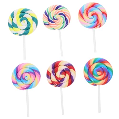 Gatuida 6 Stück Bunte Weiche Knetmasse Lutscher Anhänger für DIY Schmuck Basteln Kindersicheres Material Realistische Fake Candy Requisiten für Partys und Kreative Freizeitgestaltung von Gatuida