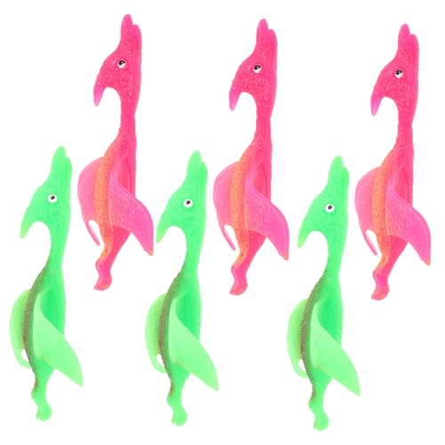 Gatuida 6 Stück Dinosaurier Finger Spielzeuge Dehnbare und Fliegende Spielzeuge für Geburtstagsfeiern und Stressabbau Zufällige Farben Zufällige Farbe von Gatuida