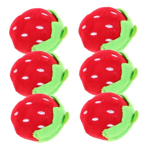 Gatuida 6 Stück Erdbeer Plüschspielzeug Kleine Weiche Erdbeere Kuscheldoll für Süße Tragbare Mini Frucht Plüschkissen für Mädchen zum und Dekorieren von Gatuida