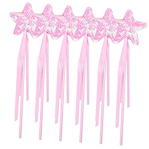 Gatuida 6 Stück Glitzernde Feenstäbe Stern Zauberstäbe für Requisiten für Kostümpartys Cosplay und Geburtstagsfeiern Rosa Dekorativ und Kreativ von Gatuida
