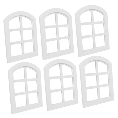 Gatuida 6 Stück Maßstab Dekorative DIY Möbel Detailreiche Robuste Puppenhausfenster für Kreative Bastelprojekte und Stilvolle Einrichtung von Gatuida