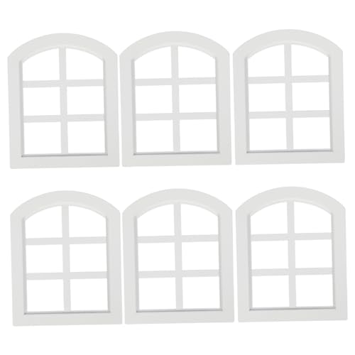 Gatuida 6 Stück Maßstab Realistische Holzrahmen für DIY Bastelprojekte Einfache Montage Stilvolle Fensterdekoration für Puppenhaus Innenausstattung von Gatuida