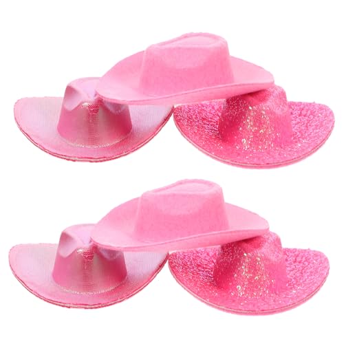 Gatuida 6 Stück Mini-Cowboyhut Hüte Cowboy-Cowgirl-Hut Stroh winzig Cowboy-Hut Festival Cap mini cowboyhut Dollhouse Dekoration Kostümhut Festlicher Hut Mall-Hut Miniaturhut Kunstleder von Gatuida