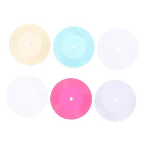 Gatuida 6 Stück Mini-Rekordmodell winzige Diorama-Schallplatten aufzeichnen Miniatur Vinyl Dekoration Schlafzimmer Bedroom Decoration spielzeuge Puppenhaus Zubehör für Puppenhäuser Plastik von Gatuida