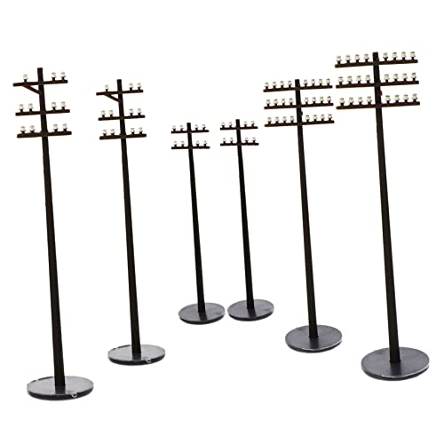 Gatuida 6 Stück Mini-Telefonmast Telegrafenmastmodell selber Bauen Zugtisch Szene Modellbahn Post Telegrafenmasten aus Kunststoff Puppenhauszubehör Modell Telefonmasten Abs Schwarz Gatuida 6 Stück Mini-Telefonmast Telegrafenmastmodell selber Bauen Zugtisch Szene Modellbahn Post Telegrafenmasten aus Kunststoff Puppenhauszubehör Modell Telefonmasten Abs Schwarz von Gatuida