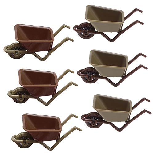 Gatuida 6 Stück Mini-kunststoffwagen Dekoratives Schubkarrenmodell Kinderschubkarre Mini Schubkarre Dekorative Kleine Schubkarre Modell Schubkarre Miniatur-schubkarrenmodell Plastik von Gatuida