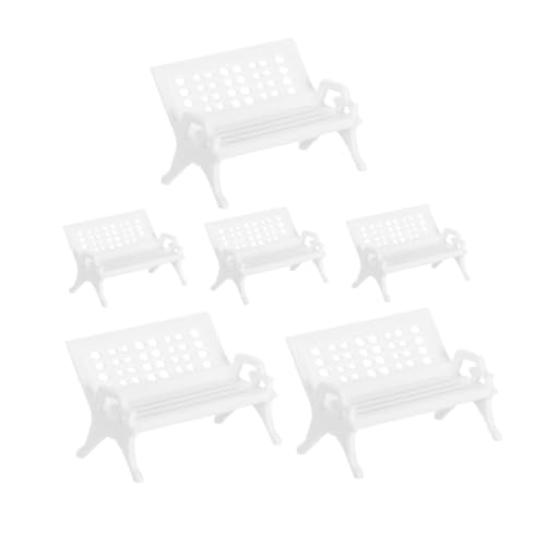 Gatuida 6 Stück Miniatur Kunststoffstuhl Vielseitige Miniatur Gartenmöbel für Puppenhaus Dekorativer Kleiner Parkstuhl für Desktop Langlebig und Stilvoll Gestaltet von Gatuida