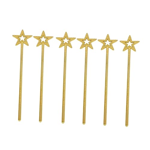 Gatuida 6 Stück Pentagramm-Fee-Zauberstab adventsgeschenke Toys mädchen Toys for игрушки для девочек Stern Party Prinzessin Kostüm Feenstab Zauberstäbe Golden von Gatuida
