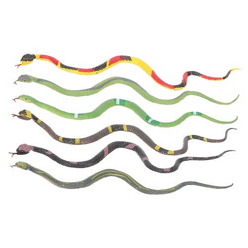 Gatuida 6 Stück Realistische Schlangenmodelle Garten Dekorative Schlangen für Bühnenrequisiten und Lernspielzeug für Streiche und Dekoration Zufällige Farbe Zufällige Farbe von Gatuida