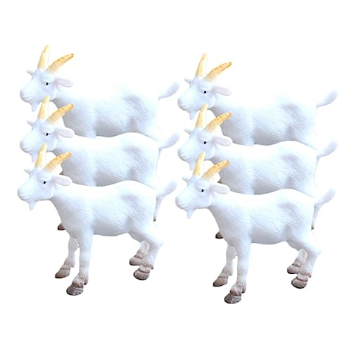 Gatuida 6 Stück Simulierte Ziegen-Ornamente Zahlen realistisch große Ziegen Miniatur-Schaffiguren Ziegenornament aus Die Weiße Ziegenfigur Weiße Tiermodelle Ziegenstatue Ziegenschmuck PVC Gatuida 6 Stück Simulierte Ziegen-Ornamente Zahlen realistisch große Ziegen Miniatur-Schaffiguren Ziegenornament aus Die Weiße Ziegenfigur Weiße Tiermodelle Ziegenstatue Ziegenschmuck PVC von Gatuida