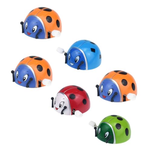 Gatuida 6 Stück Teiliges Aufziehspielzeug mit Kunststoff marienkäfern Bunte Federbetriebene Tiere für Lustiges Partyspielzeug für Jungen und Mädchen Geschenkidee für Zufällige Farbe von Gatuida
