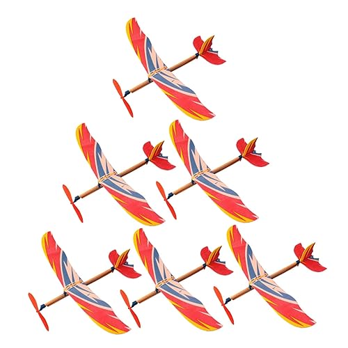 Gatuida 6 Stück Teiliges DIY Gummimotor Segelflugzeug Handgemachte Kinderflugzeuge in Bunten Farben für Kindergeburtstag und Dekoration Einfach zu Bauen und Fliegen von Gatuida