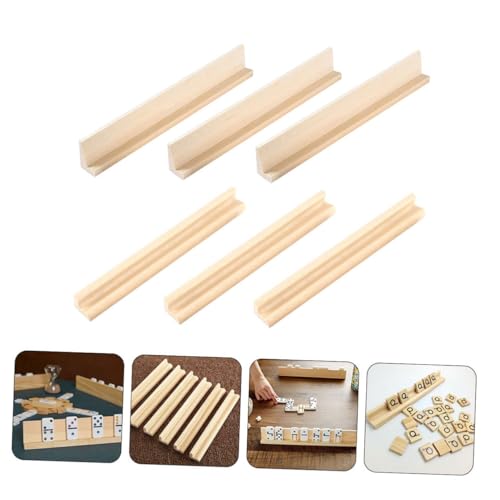 Gatuida 6 Stück Teiliges Domino Holzhalter Langlebige Holztrays Spielsteine Halterung für Domino Kartenspiele für Familie und Freunde von Gatuida