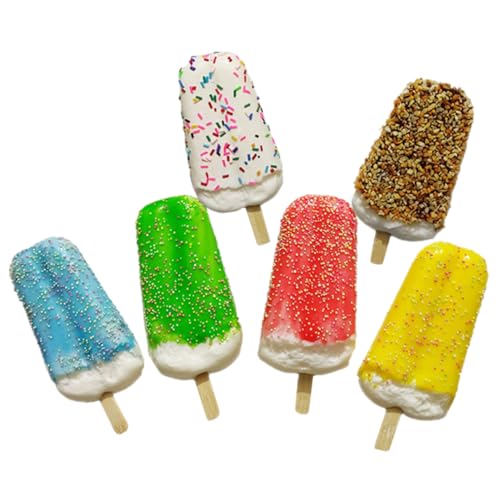Gatuida 6 Stück Teiliges Eiscreme Modell aus PU und Realistische Künstliche EIS Dekoration mit Bunten Farben Langlebig und Flexibel Geeignet für Küchen Schaufenster und Fotorequisiten von Gatuida