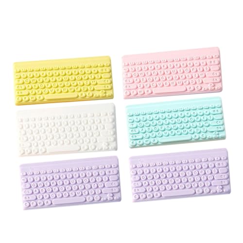 Gatuida 6 Stück Teiliges Farbenfroher Miniatur Tastatur Deko Realistische DIY Anhänger für Puppenhaus Zubehör Leichte Mini Ornamente zur Schmuckherstellung und Bastelprojekte von Gatuida