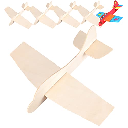 Gatuida 6 Stück Teiliges Holz Flugzeug Modell Bastelset für DIY zum Zusammenbauen und Bemalen für Kreative Aktivitäten und Partys von Gatuida
