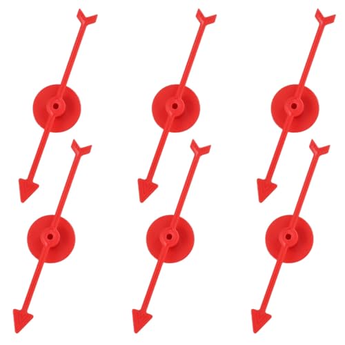 Gatuida 6 Stück Teiliges Kunststoff Spielspitze Rot Ersatzspitzen für Spielzeiger Multifunktionale Pfeile für Brettspiele DIY drehspielzeug Party spielzubehör Langlebig und Leicht zu von Gatuida