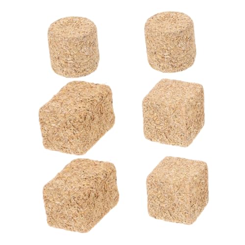 Gatuida 6 Stück Teiliges Mini Heuballen Realistisch Gestaltet Vielseitig für Bauernhof Dekoration Detailgetreu Handgefertigt Charmante Kleine Heustapel Miniatur für Western und Cowboy von Gatuida