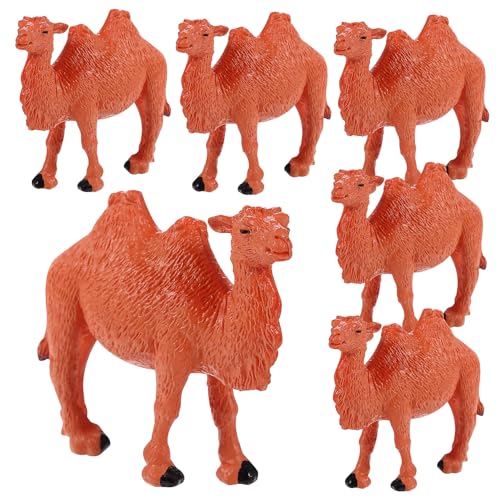 Gatuida 6 Stück Teiliges Mini Kamel Figuren Lebensechte Tiermodelle Miniatur Kamelfiguren für Landschaft Garten Leichte Dekoornamente für Zuhause und Schule von Gatuida