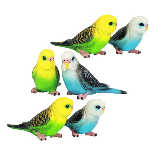 Gatuida 6 Stück Teiliges Realistische Kleine Papageien Figurine Lebensechtes Vogelmodell für Vielseitige Dekoration und Leicht und Sicher für Drinnen und Draußen von Gatuida