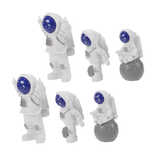 Gatuida 6 Stück Teiliges Resin Astronaut Kuchen Deko Mini Weltraum Figuren Lebendige Planet Tortendekoration für Geburtstag Wiederverwendbar Leicht zu Reinigen Vielseitig als Desktop von Gatuida