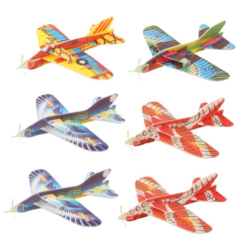 Gatuida 6 Stück Teiliges Schaumstoff Flugzeugspielzeug Leichte Flexible Outdoor Modelle Widerstandsfähig gegen Stürze und Verformung für Basteln Bunte Zufallsfarben Zufällige Farbe von Gatuida