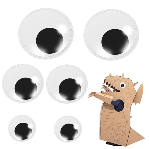 Gatuida 6 Stück Teiliges Selbstklebende Wackelaugen Robustem PVC Realistisch Gestaltete Puppen Bastelaugen für DIY Amigurumi Häkeltiere und Kuscheltiere von Gatuida