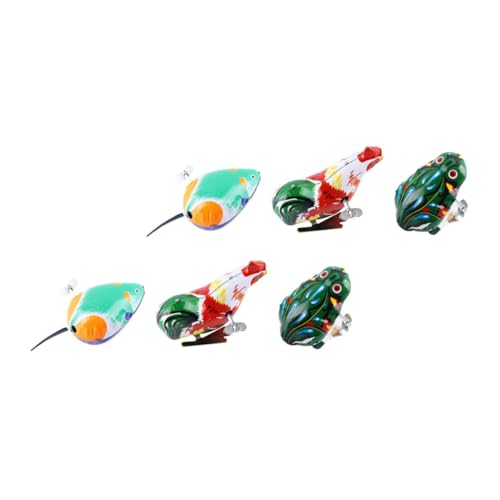 Gatuida 6 Stück Teiliges Vintage Blechspielzeug Bunte Aufziehtiere Frosch Küken Maus Mechanisches Aufziehmechanismus für Lustiges Wind up Tier Geschenk für Jungen und Mädchen von Gatuida