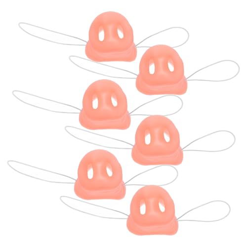 Gatuida 6 Stück Vinyl Schweinenasen Lustige Kostümzubehör für Halloween und Partys Elastisches Band für Cosplay und Tierdarstellungen von Gatuida