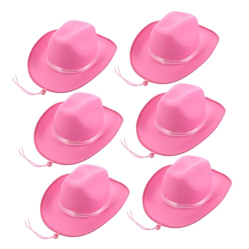 Gatuida 6 Stück Western Cowboy Hut mit Ripsband Cosplay Accessoire für Kostümpartys und Junggesellenabschiede von Gatuida