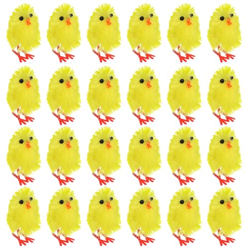 Gatuida 60 Stück Mini-Küken Flauschiges Hühnermodell Mini-Osterküken Ornamente Partygeschenke von Gatuida