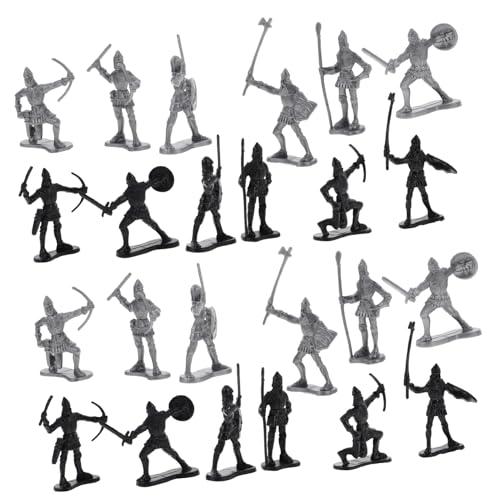 Gatuida 60 Stück Teiliges Kleine Soldatenmodelle aus Kunststoff Mittelalterliche Ritter und Römische Kriegerfiguren Detailreiche Soldaten für Robustes Militärspielzeug für Jungen und von Gatuida