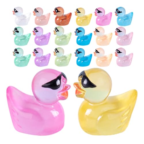 Gatuida 60 Stück Teiliges Leuchtende Miniatur Ente Figuren aus Resin Bunte Dekoration für Mikrolandschaften Garten und Auto Leuchten im Dunkeln für Kreative Gestaltung von Gatuida