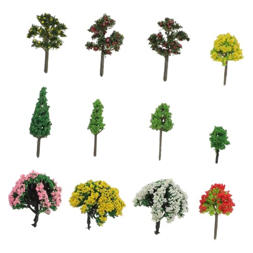 Gatuida 60 Stück Teiliges Plastik Modellbäume Hohe Miniatur Bäume für Sandtisch DIY Landschaftsdeko Langlebige Kunststoff Bäumchen für Garten Büro und Modellbau von Gatuida