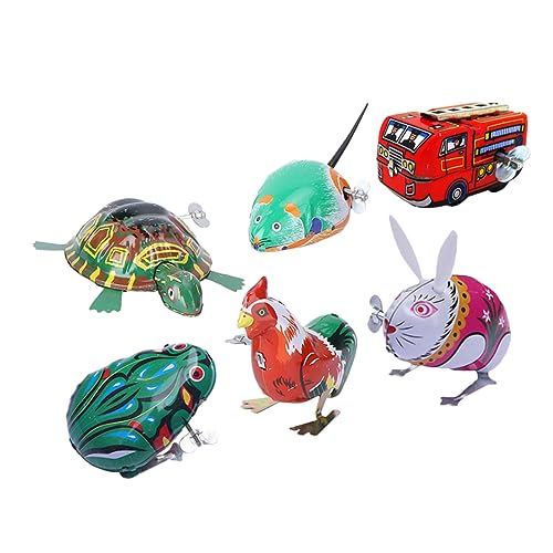 Gatuida 6Stücke Aufziehspielzeug für Cartoon Tieruhrwerk Energieeffizientes Fördert Motorische Fähigkeiten Zufällige Designs für Partygeschenke und Spielspaß von Gatuida