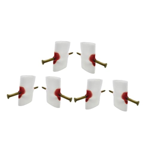 Gatuida 6Stücke Künstliche Nagel Trick Requisite Streich für Halloween Partys Einzigartige Finger Scherze für Altersgruppen Kompakt und Tragbar für Lustige Zusammenkünfte von Gatuida