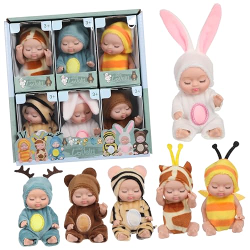 Gatuida 6Stücke Mini Babypuppen mit Tierkleidung Große Realistische Minipuppen Niedliche Schlafpuppen für Kleine Puppenspielzeug zur Dekoration Gatuida 6Stücke Mini Babypuppen mit Tierkleidung Große Realistische Minipuppen Niedliche Schlafpuppen für Kleine Puppenspielzeug zur Dekoration von Gatuida