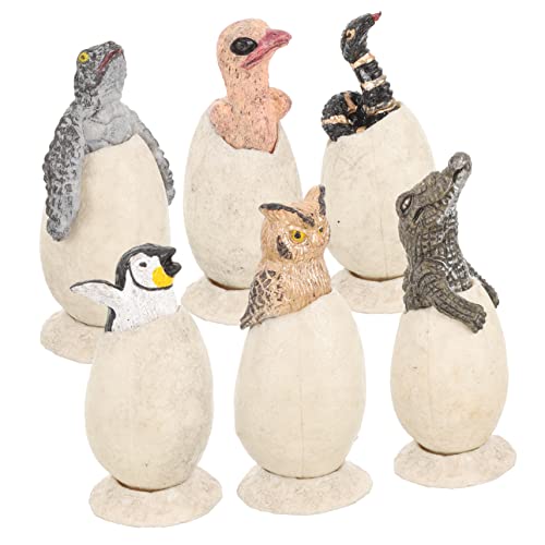 6St Brutei-Modell Pinguin-Eier-Modell tierisches Eimodell Kinderspielzeug Modelle Lernspielzeug für Kinder Tier-Eier-Spielzeug für Kinder Vogeleier Dinosaurier-Eier Spielzeugset von Gatuida