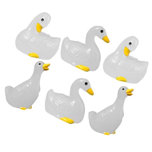 Gatuida 6stücke Mini Leuchtende Enten Im Dunkeln Miniaturfiguren Aus Harz Winzige Garten-Dekorationen Für Landschaftsgestaltung Und Bastelarbeiten von Gatuida