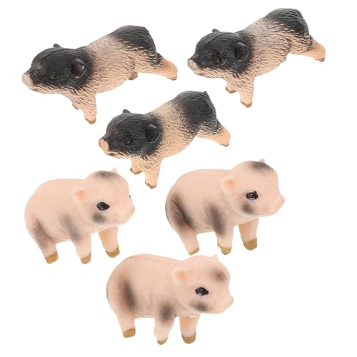 Gatuida 6stücke Miniatur-schweinestatue Aus Harz Realistische Bauernhoftierfiguren Als Bonsai-Dekoration Und Zubehör Für Feengärten Süßes Schweinchenspielzeug Für Tischdekoration von Gatuida